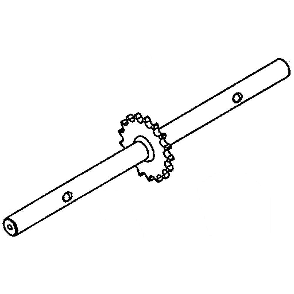 Lawn Tractor Tiller Attachment Tine Shaft and Sprocket Assembly