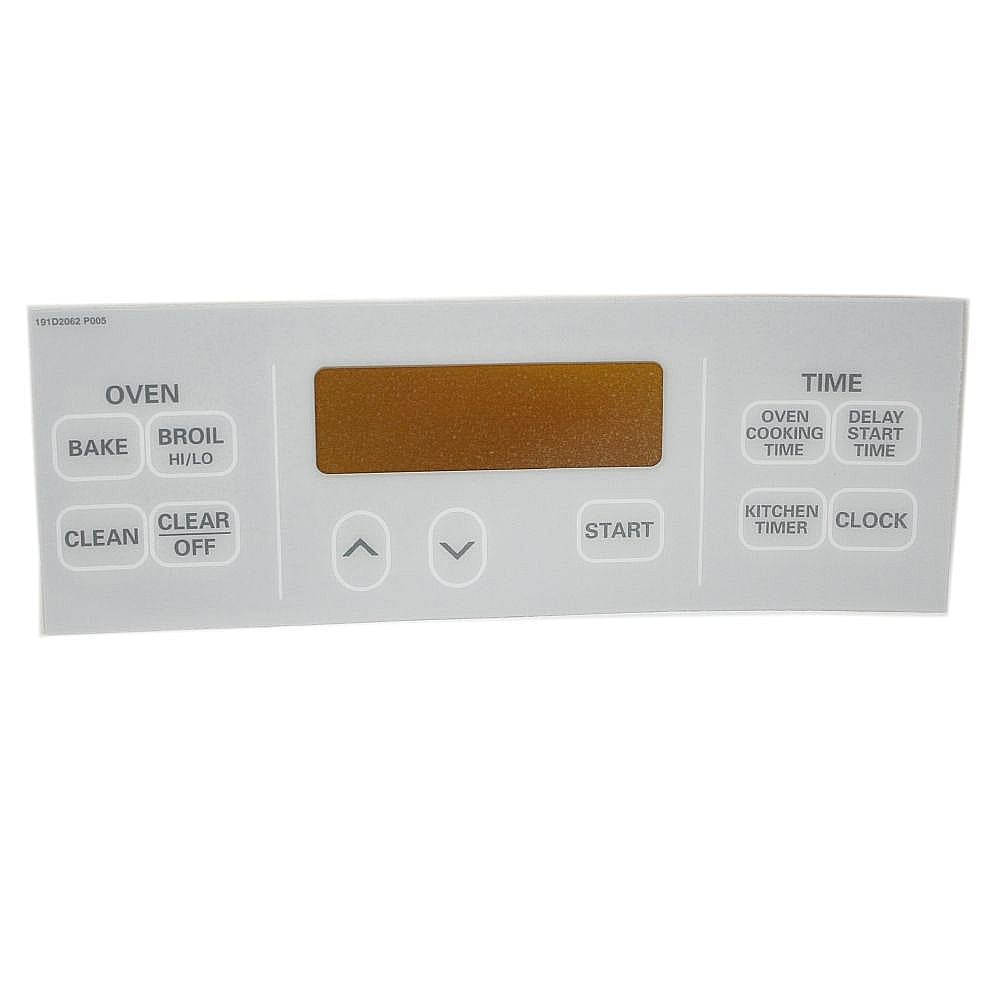 Range Oven Control Overlay (White)