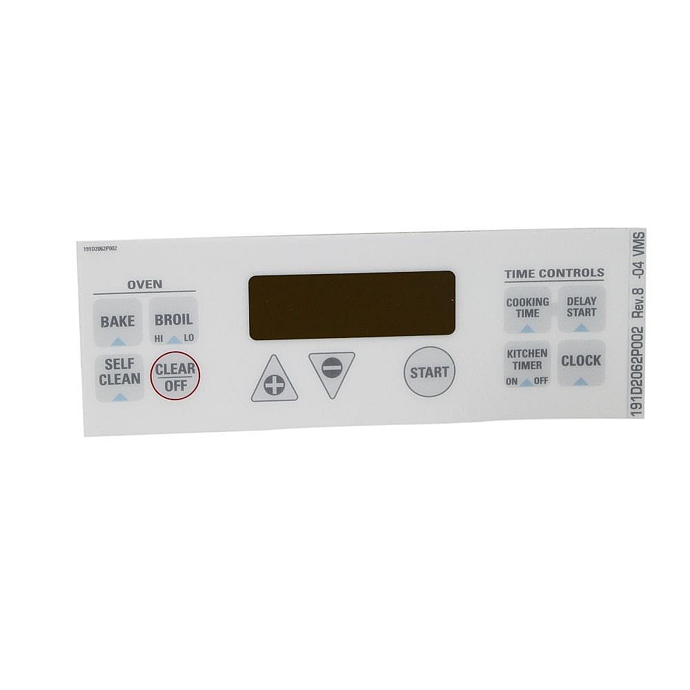 Range Oven Control Overlay (White)