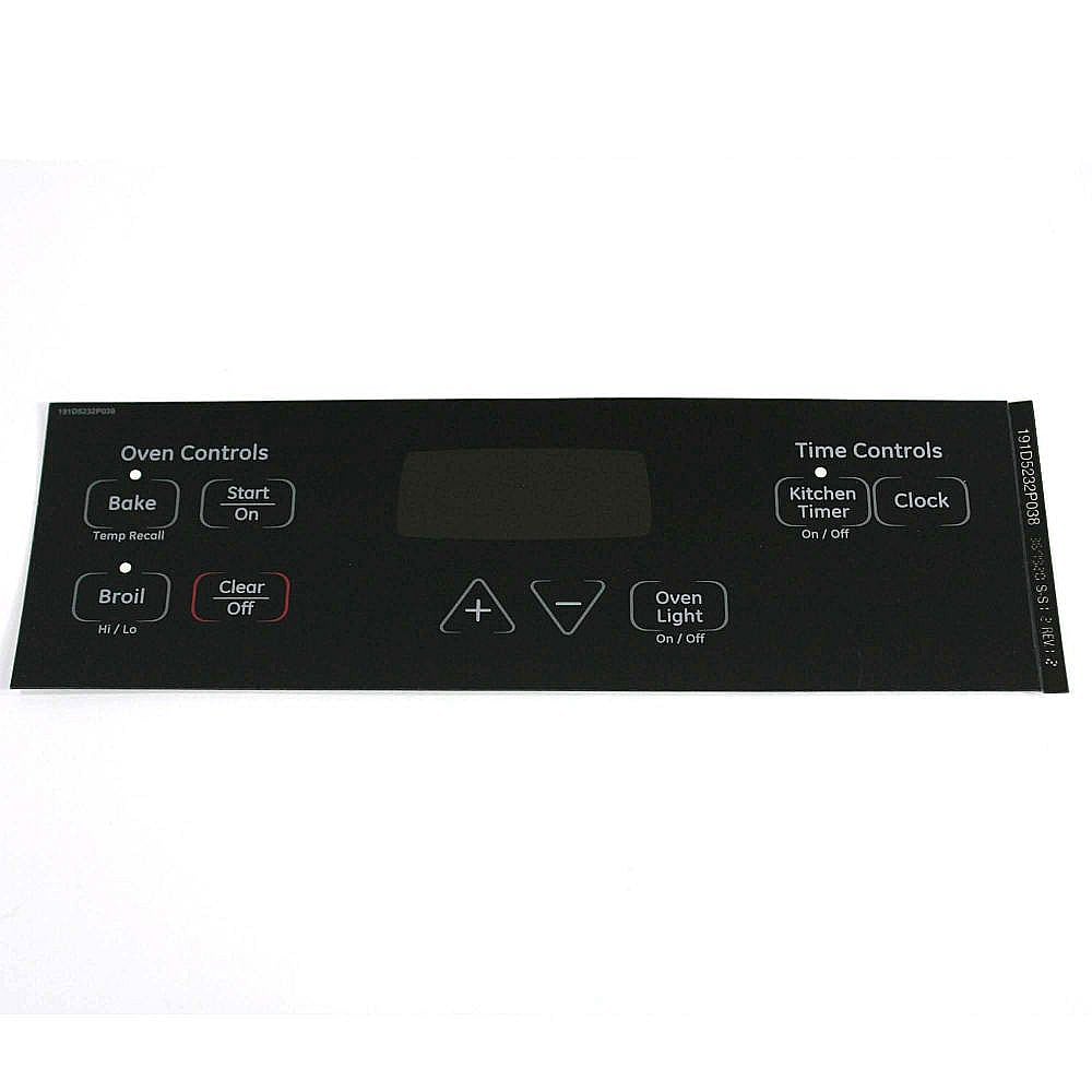 Range Oven Control Overlay (Black)