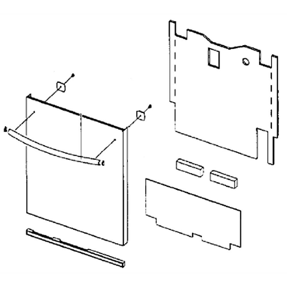 Dishwasher Door Outer Panel Assembly