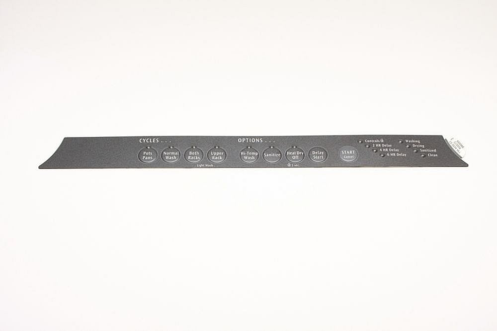 Dishwasher Control Panel Overlay (Black)