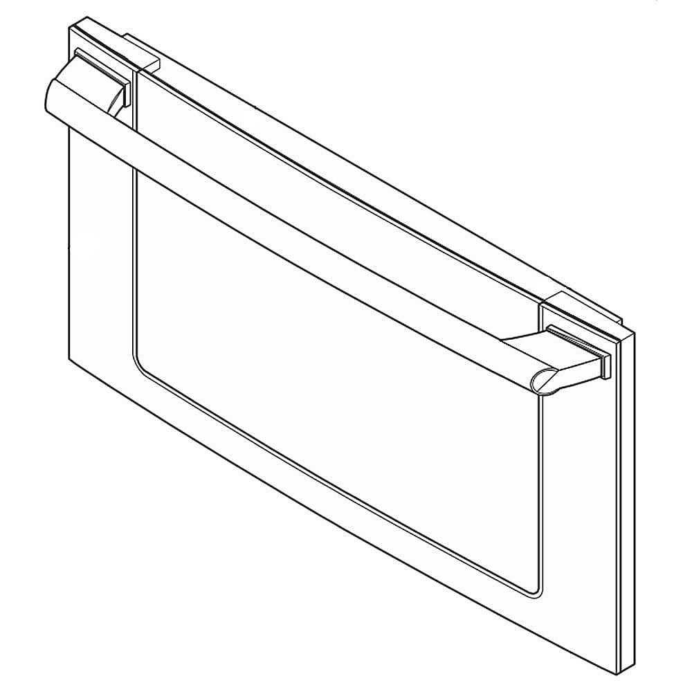 Microwave Door Outer Panel and Handle Assembly