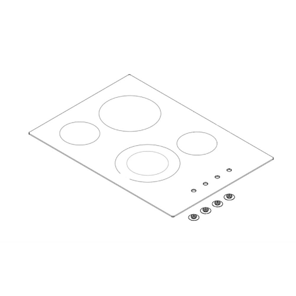 Cooktop Main Top Assembly (Black and Stainless)