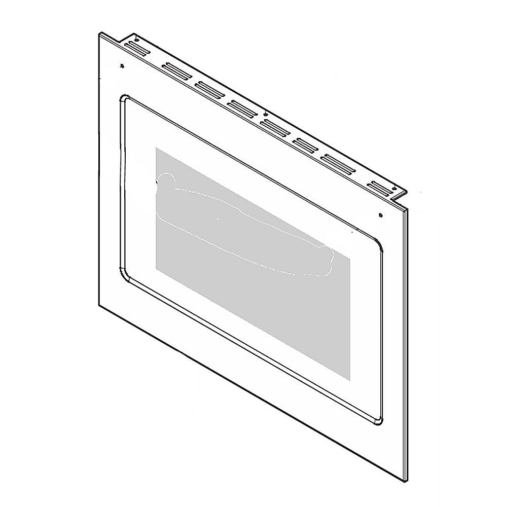 Wall Oven Lower Door Outer Panel Assembly (Black and Stainless)
