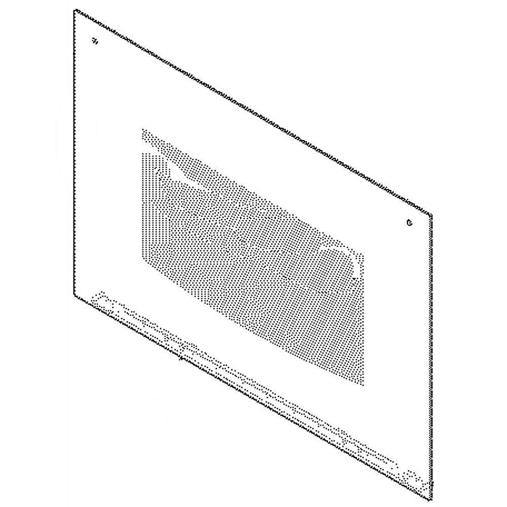 Wall Oven Door Outer Panel Assembly, Lower (Black)