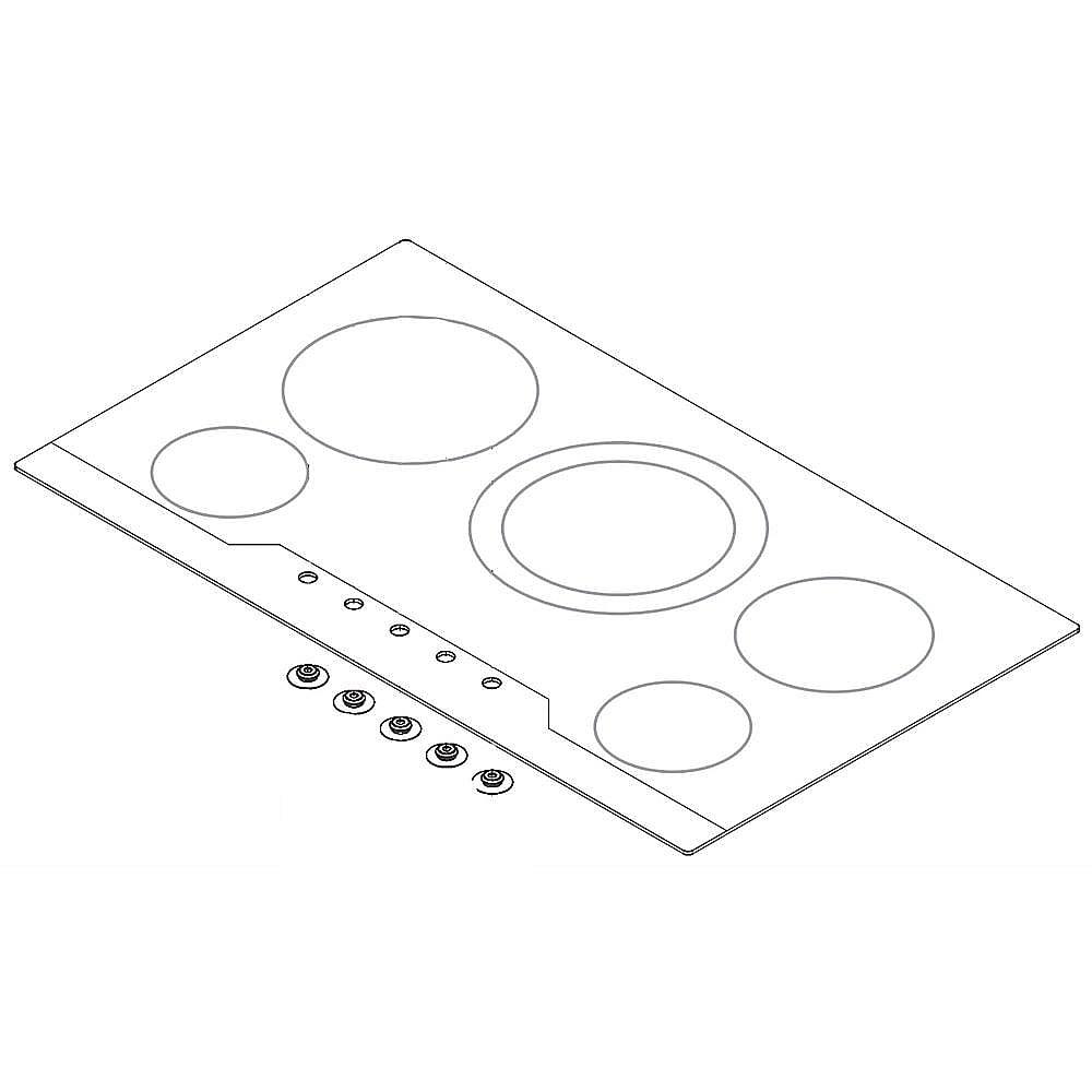 Cooktop Main Top Assembly (Black and Stainless)