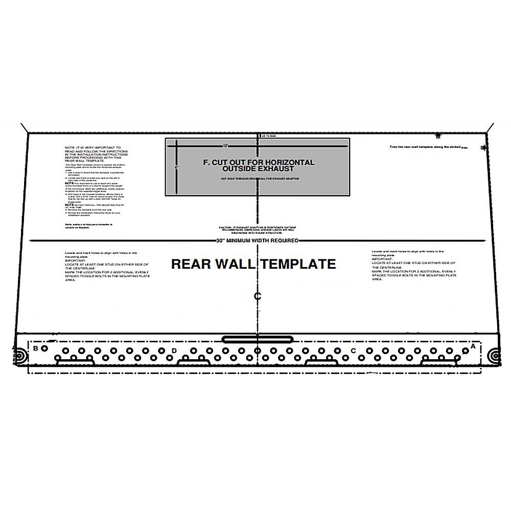 Microwave Wall Mounting Template