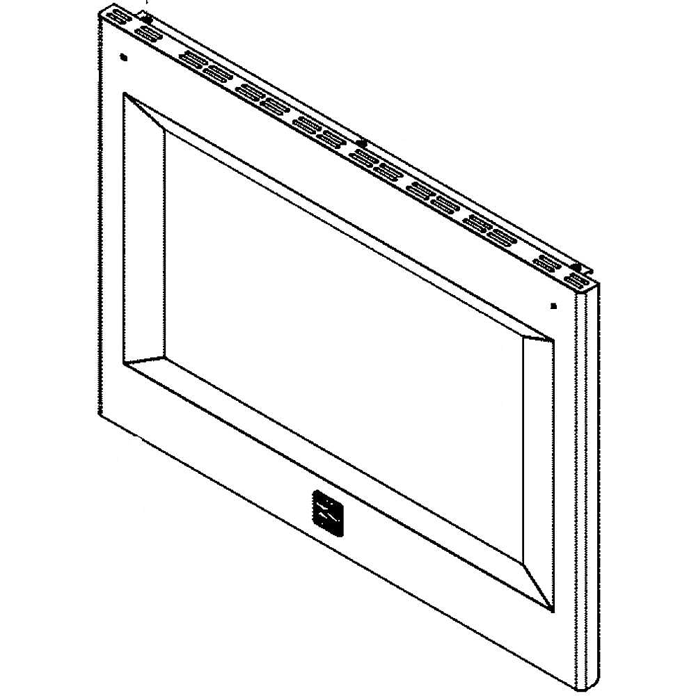 Range Oven Door Outer Panel Assembly (Black and Stainless)
