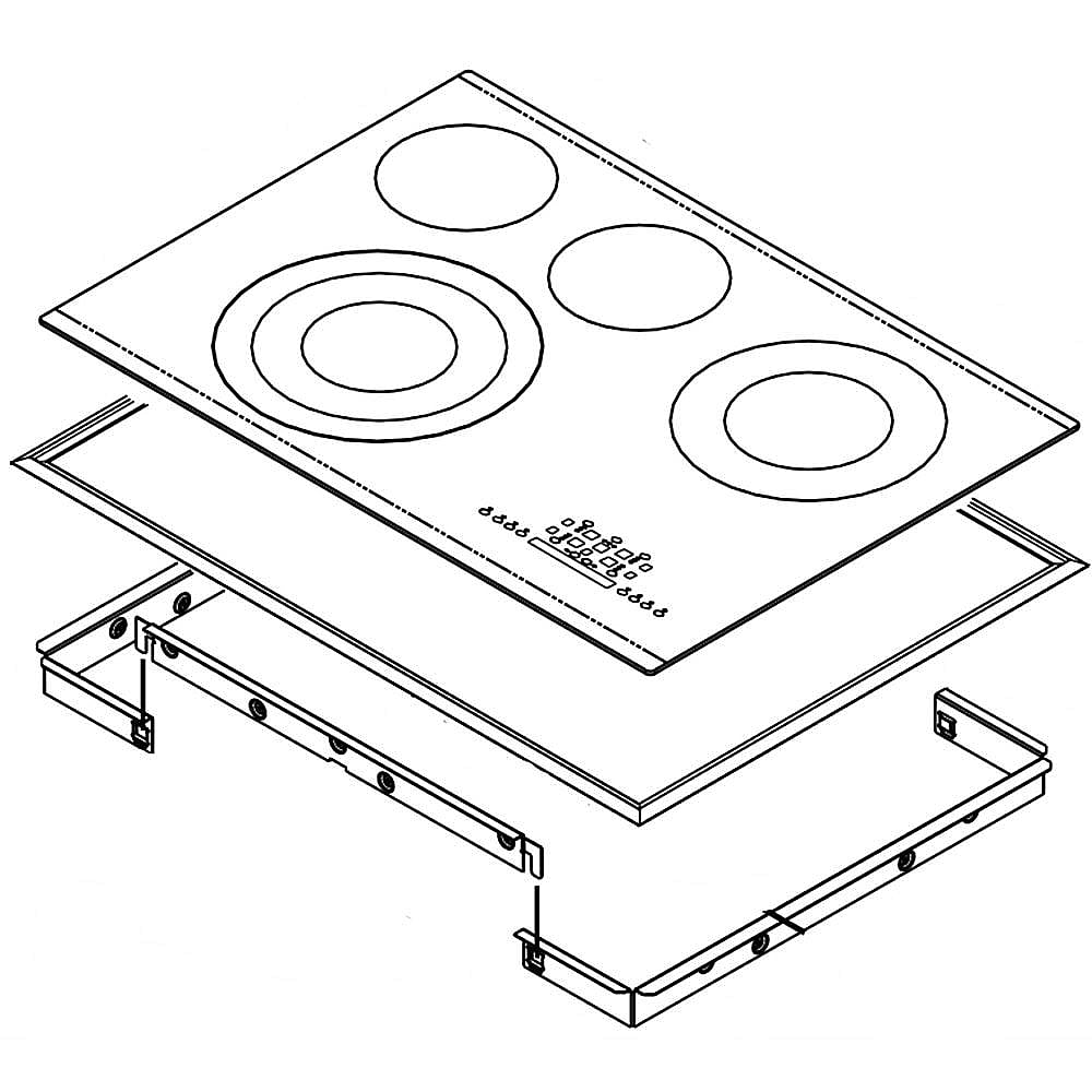 Cooktop Main Top Assembly (stainless)