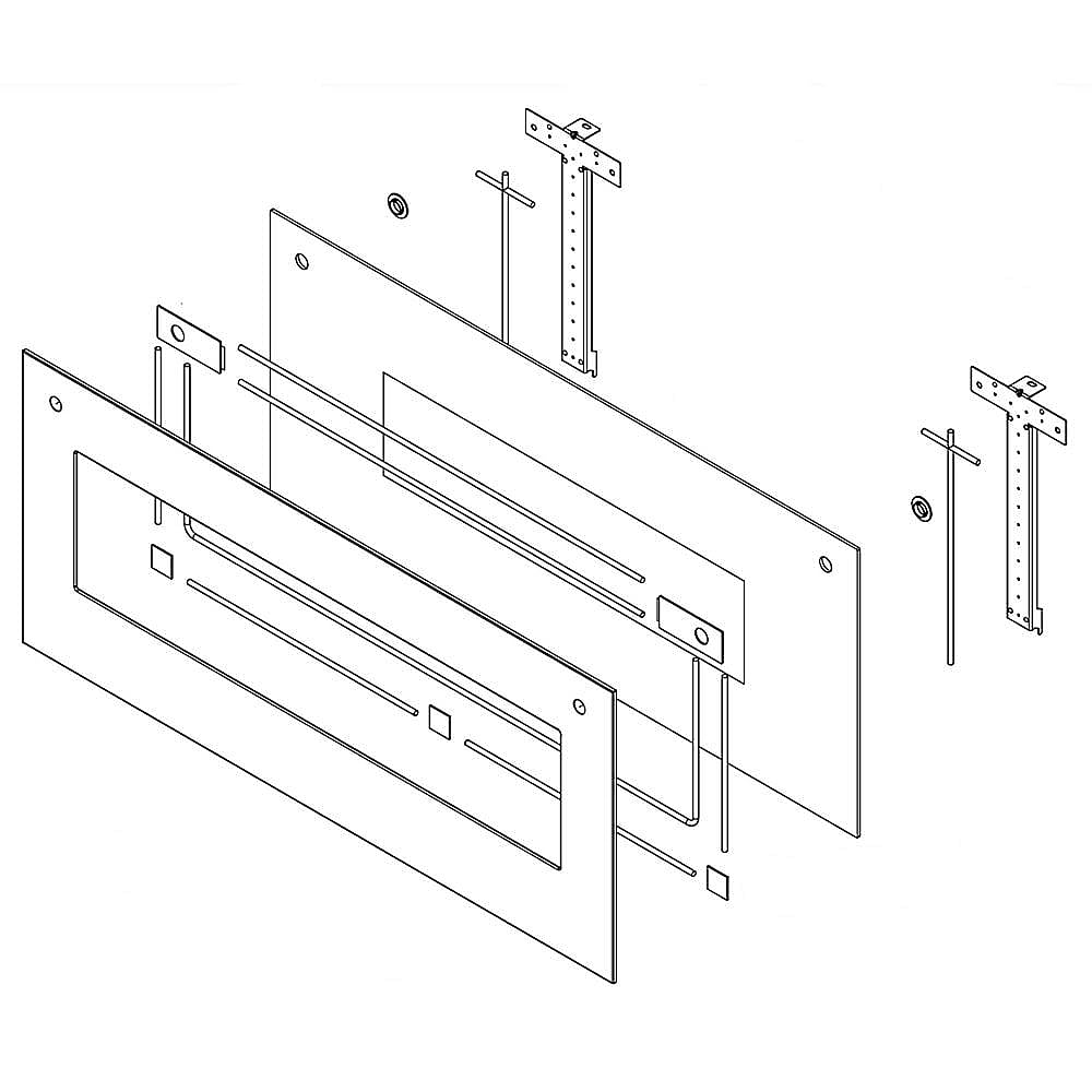 Microwave Door Outer Panel Assembly (Stainless)