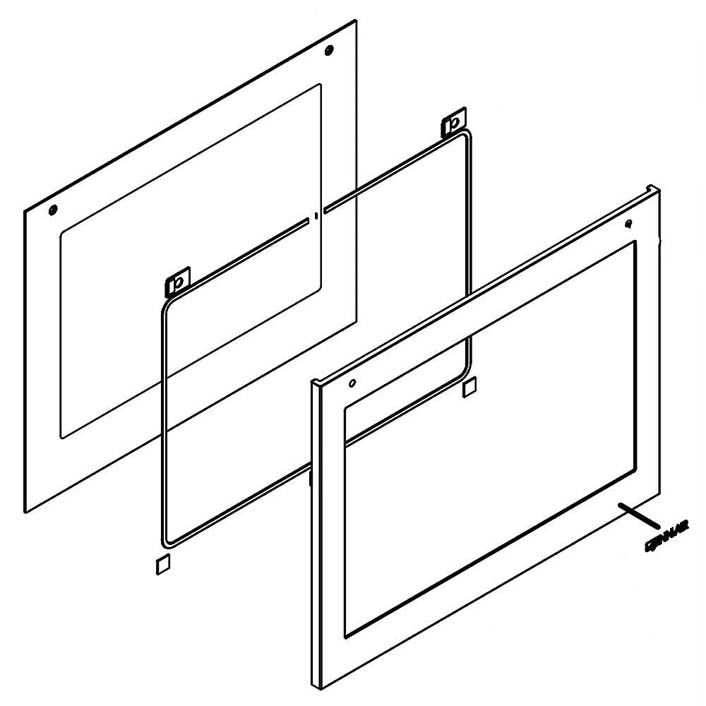 Range Oven Door Outer Panel