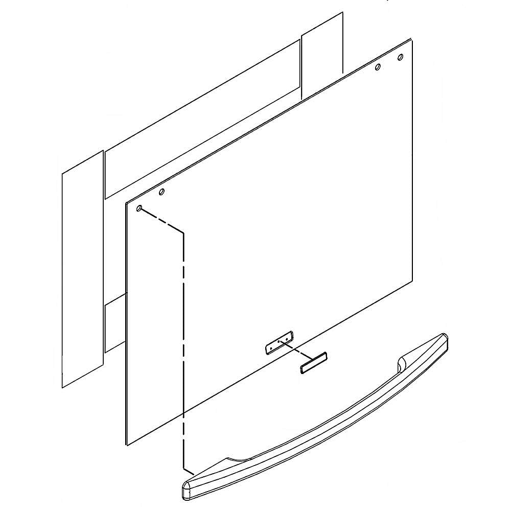Range Oven Door Outer Panel Assembly (Stainless)