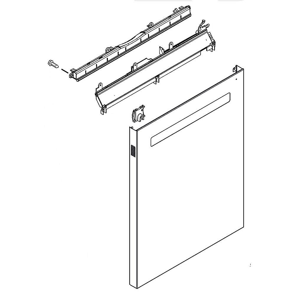 Dishwasher Door Outer Panel Assembly (Black)