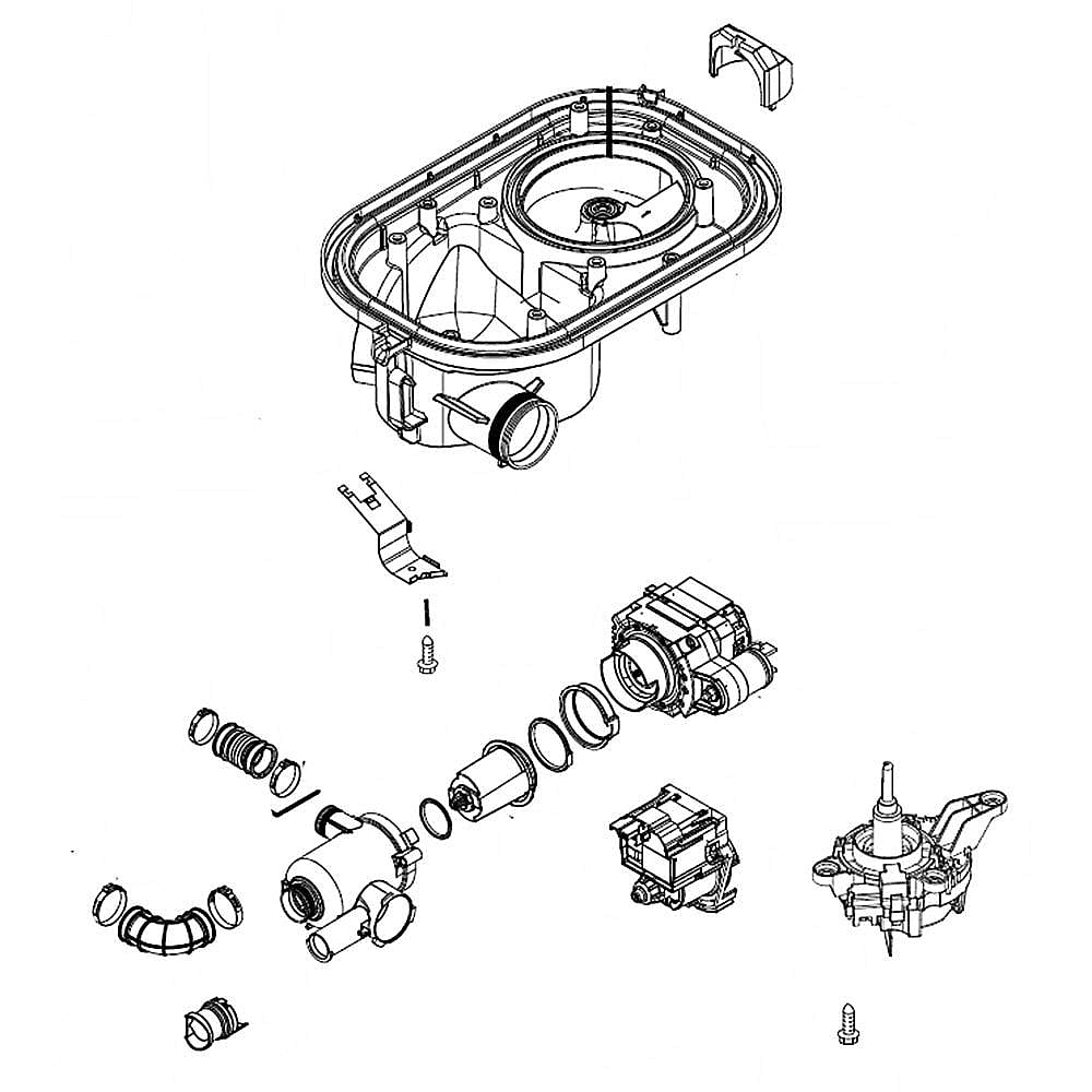 Dishwasher Sump and Motor Assembly