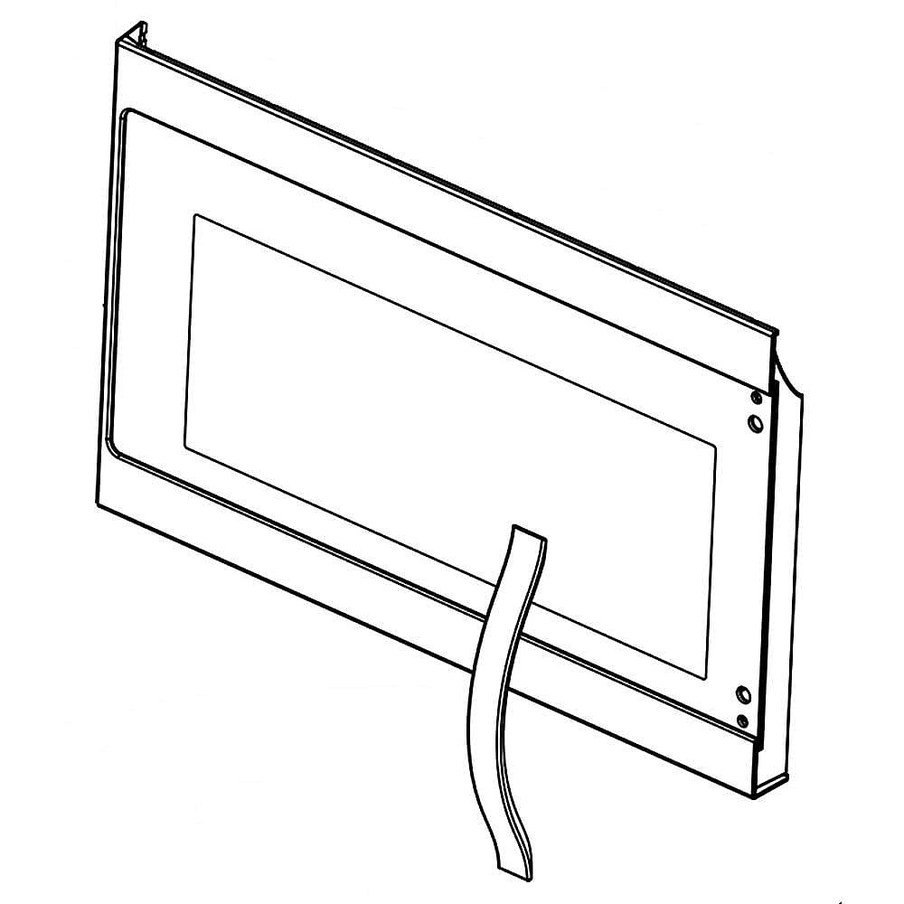 Microwave Door Outer Panel and Handle Assembly (Stainless)