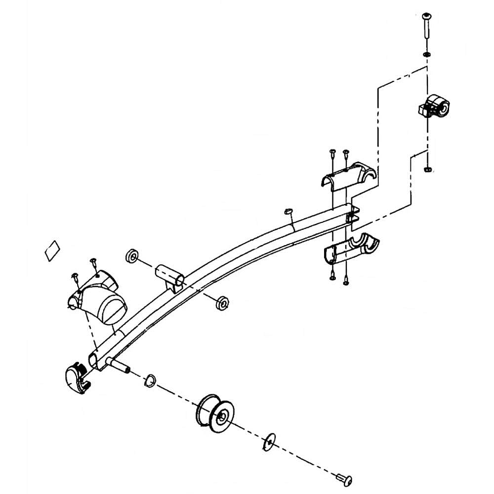 Elliptical Pedal and Link Arm, Left