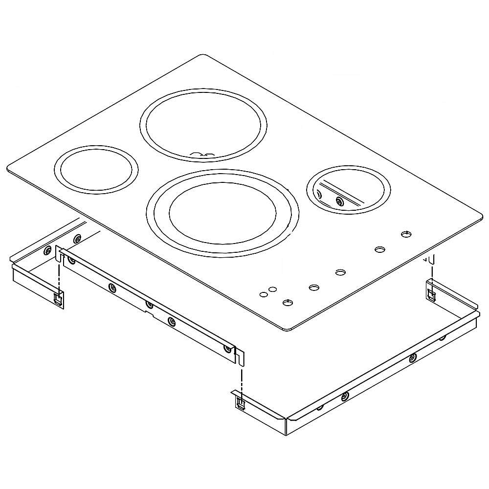 Cooktop Main Top Assembly (Biscuit)