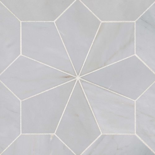 Blomma Honed Marble Mosaic Tile in Grigio