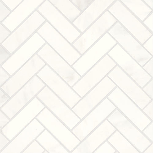 Magnifica 1&quot; x 4&quot; Polished Herringbone Porcelain Mosaic Tile in Luxe White