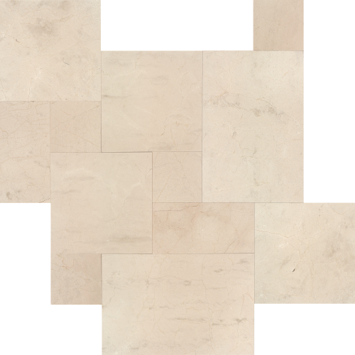 Crema Marfil Brushed Versailles Pattern Filled &amp; Lightly Chiseled