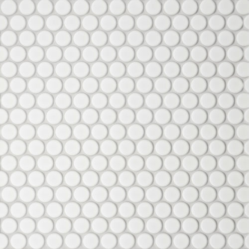 Le Cafe 1&quot; x 1&quot; Penny Round Matte Porcelain Mosaic Tile in White
