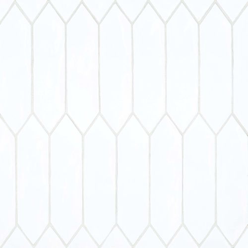 Reine 3&quot; x 12&quot; Picket Pattern Glossy Ceramic Wall Tile in White