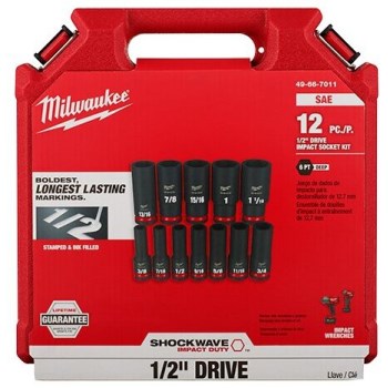 Milwaukee Tool  49-66-7011 12pc 1/2 Socket Set