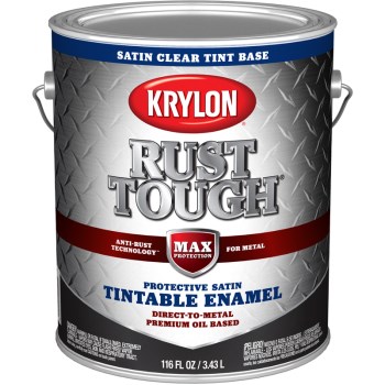 Krylon K09751008 Rust Tough Enamel, Satin Clear Base ~ Satin