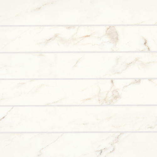 Magnifica 4&quot; x 24&quot; - 8mm Polished Porcelain Tile in Calacatta Oro