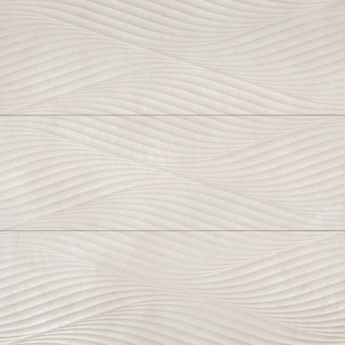 Donna 13&quot; x 40&quot; Matte Wave Deco Ceramic Tile in Beige