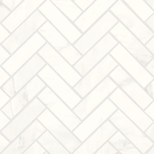 Magnifica 1&quot; x 4&quot; Honed Herringbone Porcelain Mosaic Tile in Luxe White