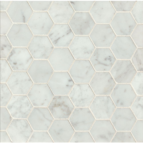 White Carrara 2&quot; x 2&quot; Floor &amp; Wall Mosaic