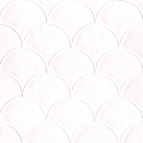 Sorrento 6&quot; x 7&quot; Wave Ceramic Wall Tile in Bianco