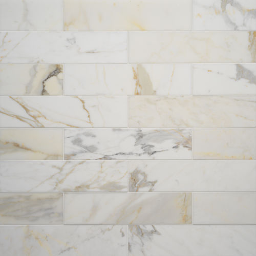 Calacatta 3&quot; x 12&quot; Honed Marble Tile in White