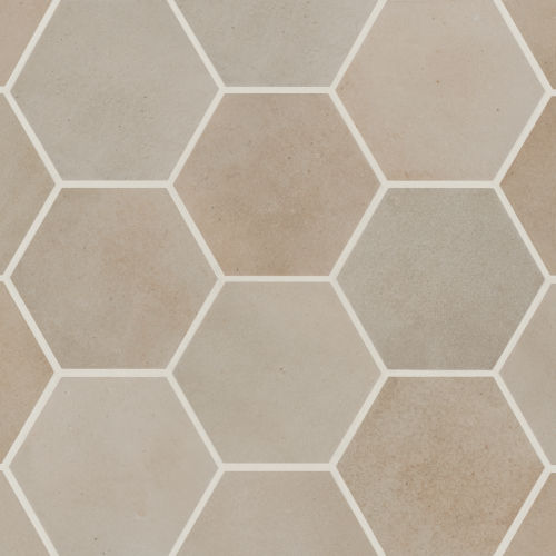 Celine 4&quot; Hexagon Matte Porcelain Floor &amp; Wall Tile in Taupe