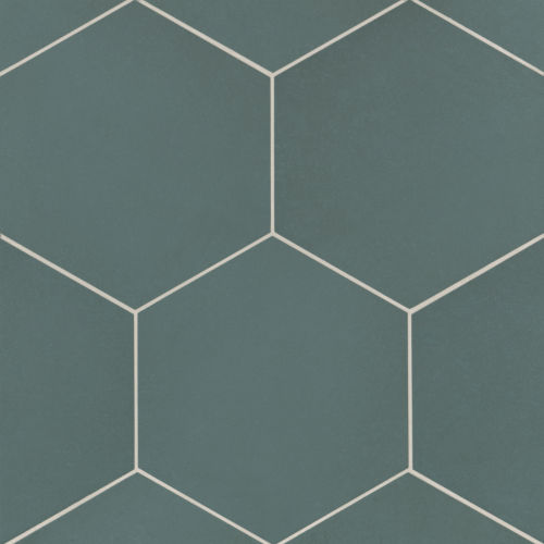 Makoto 10&quot; x 11.5&quot; Hexagon Matte Porcelain Tile in Arashi Blue