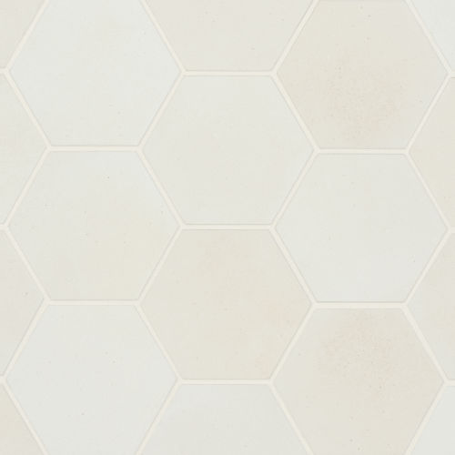 Celine 4&quot; Hexagon Matte Porcelain Floor &amp; Wall Tile in White