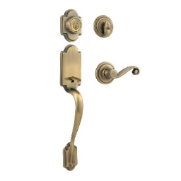Kwikset 98001-095 Handleset,  Arlingon/Lido Series Lever w/SmartKey ~ Antique Brass