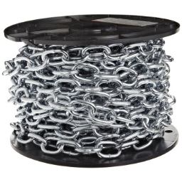 Campbell Chain 0722957 Passing Link Chain, Blu-Krome Finish ~ #2/0 x 50 Ft